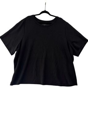 Lane Bryant Black Tee 30/32 Plus Size Short Sleeve Basic Top